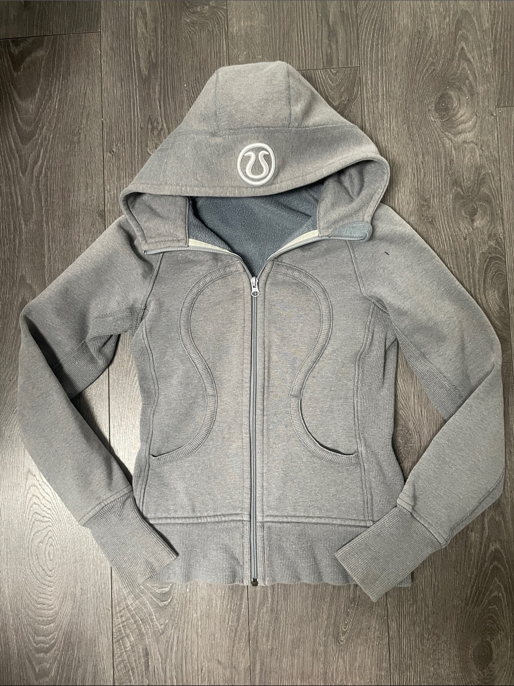Lululemon Scuba Hoodie with a metallic gray sparkle finish XS